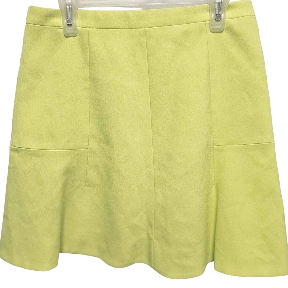 J.Crew Skirt Women 0 Neon Yellow A-Line Flounce Mini‎ B0314 SP15 Coquette Bright